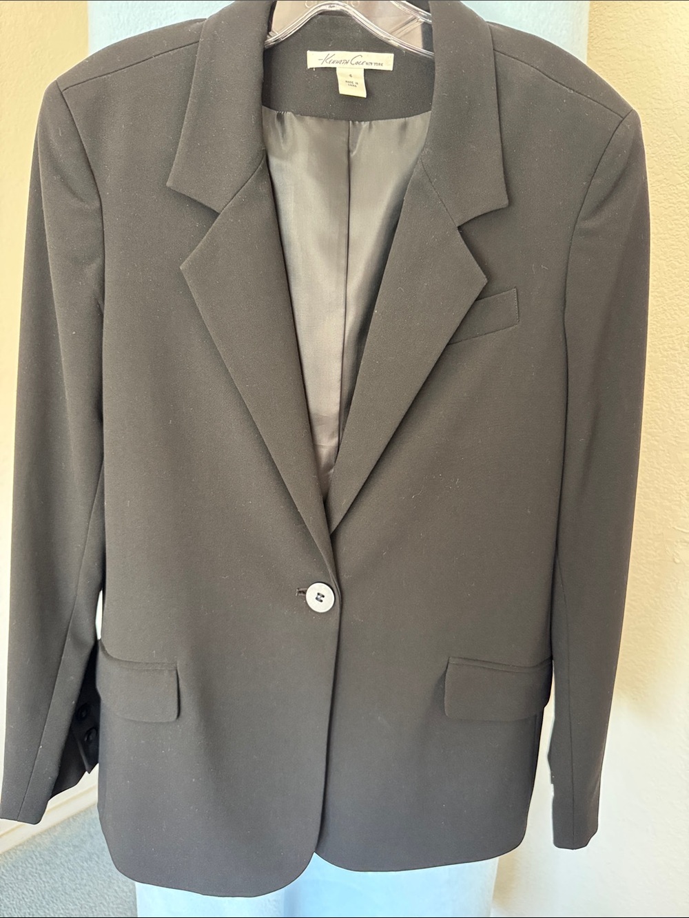 Kenneth Cole Black Single-Button Women's Blazer